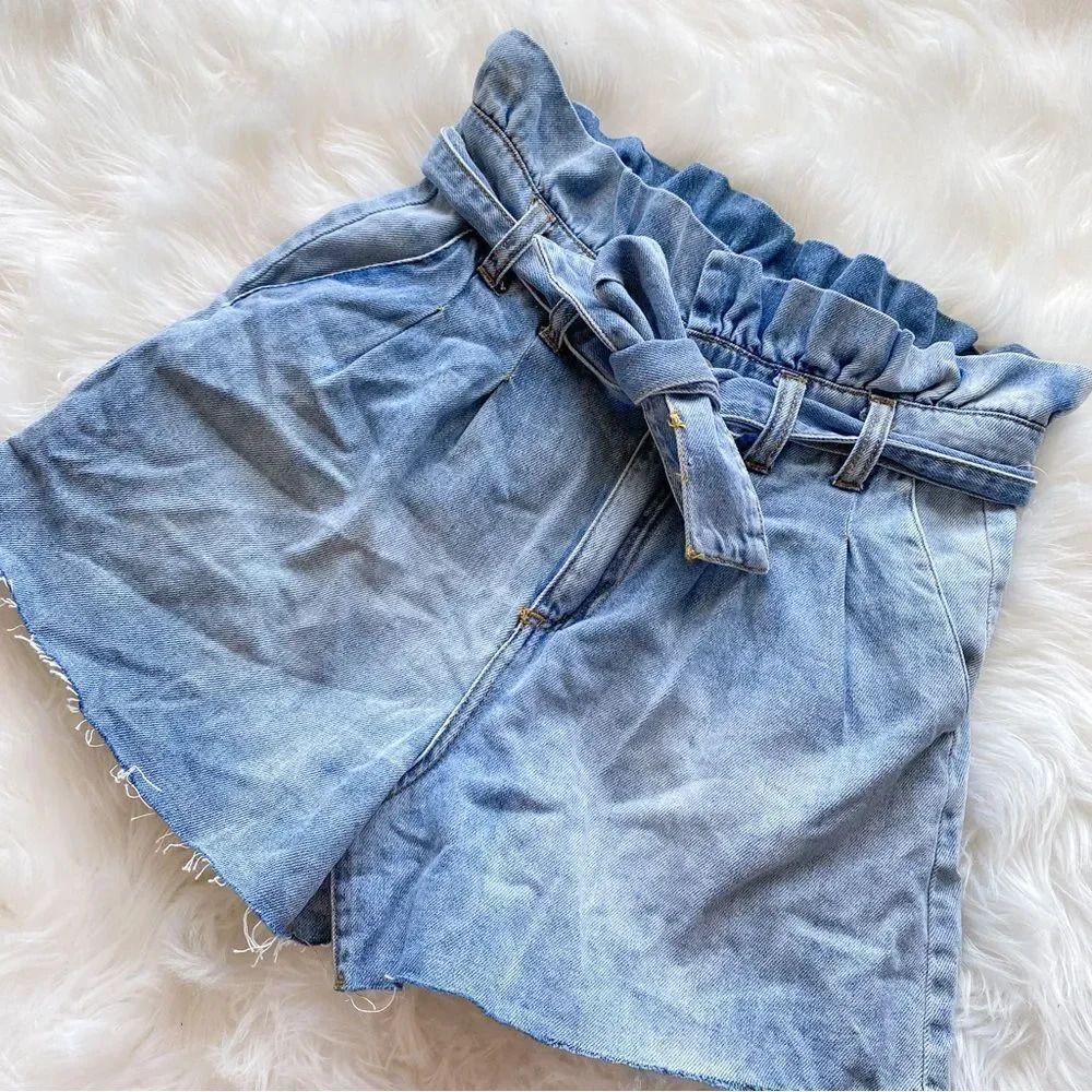 Blank NYC Paperbag Waist Denim Jean Shorts